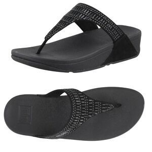 FITFLOP Women's Size 10 Flare Shoes Sandals Black Thong Flip Flop Sandals